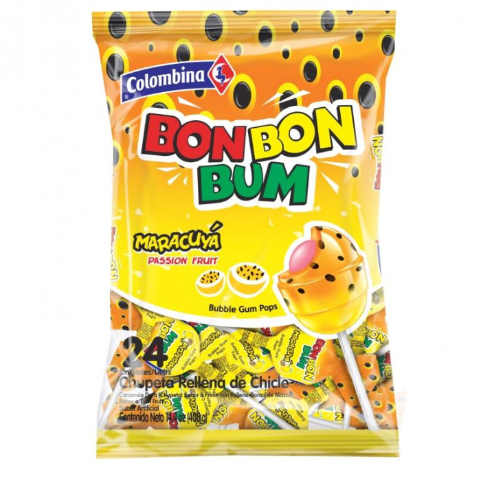 Bon bon bum lollipop passion fruit each